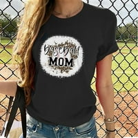 Риза за бейзболна мама за жени, летни ежедневни графични тийнейджъри забавни върхове с къс ръкав удобни свободни тениски празнични